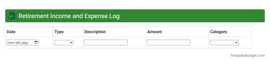 Retirement Income and Expense Log
