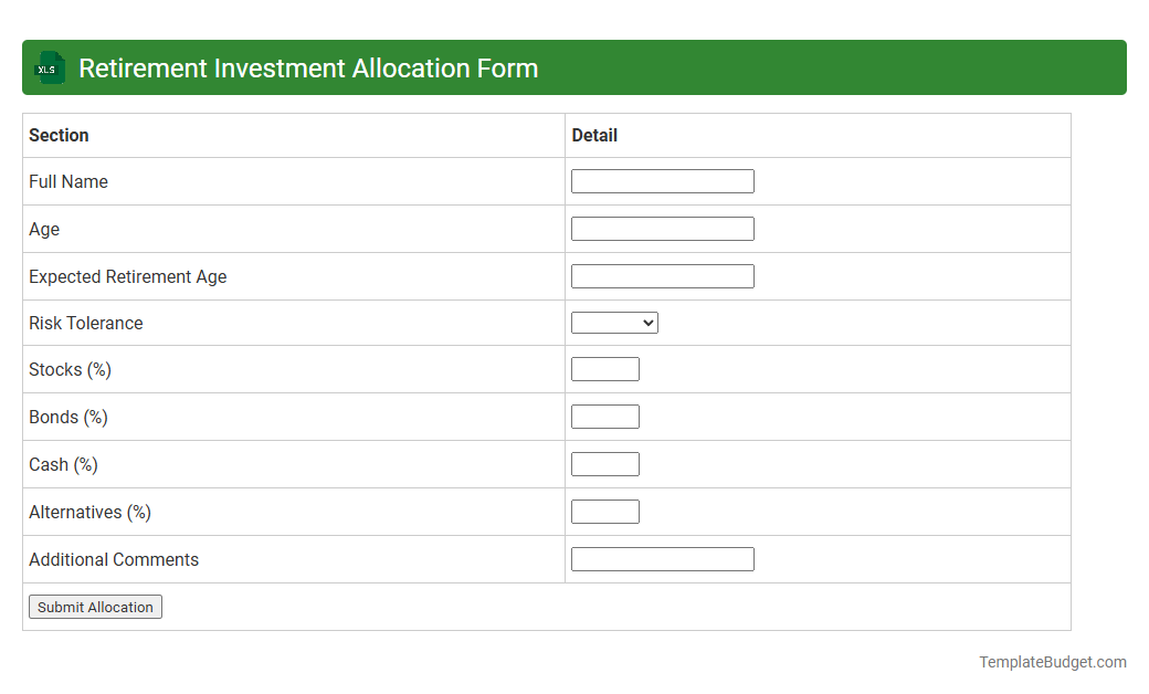 Retirement Investment Allocation Form