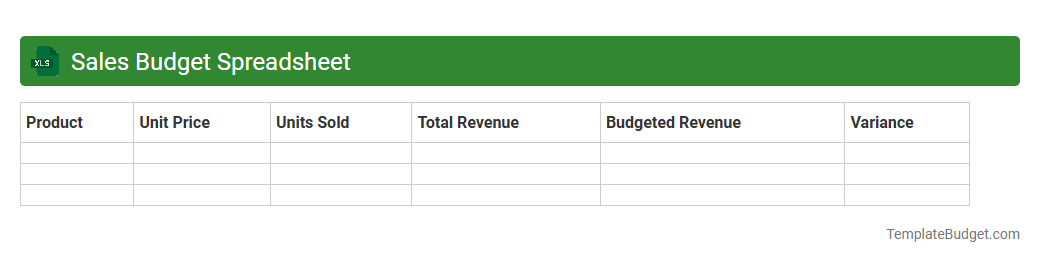 Sales Budget Spreadsheet