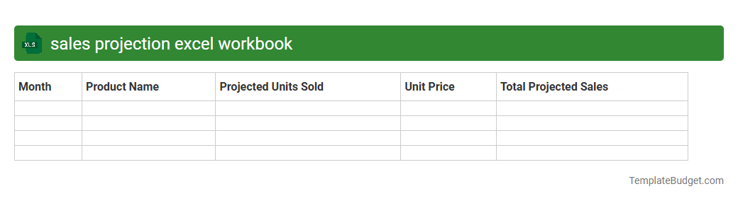 sales projection excel workbook
