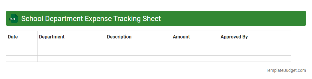 School Department Expense Tracking Sheet