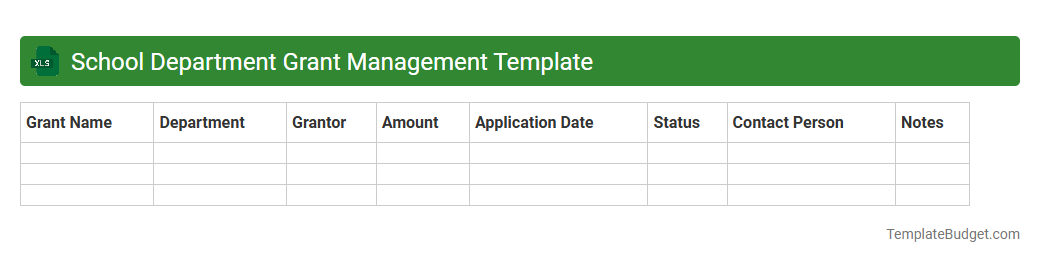 School Department Grant Management Template