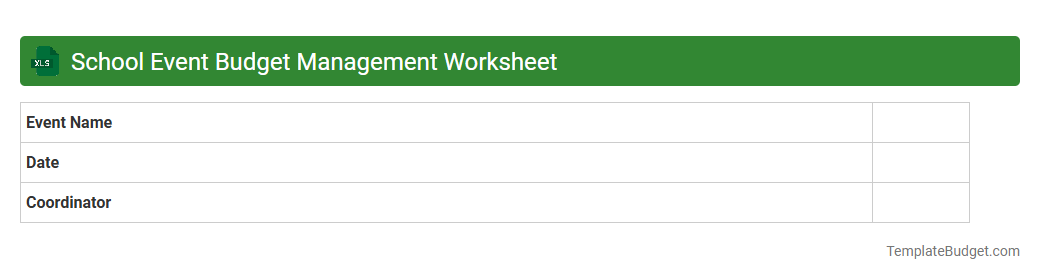 School Event Budget Management Worksheet