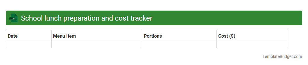 School lunch preparation and cost tracker