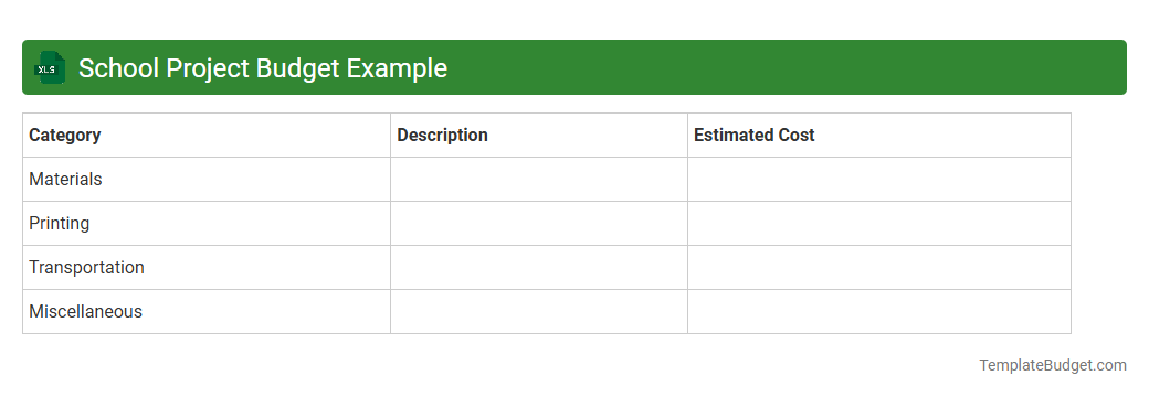 School Project Budget Example