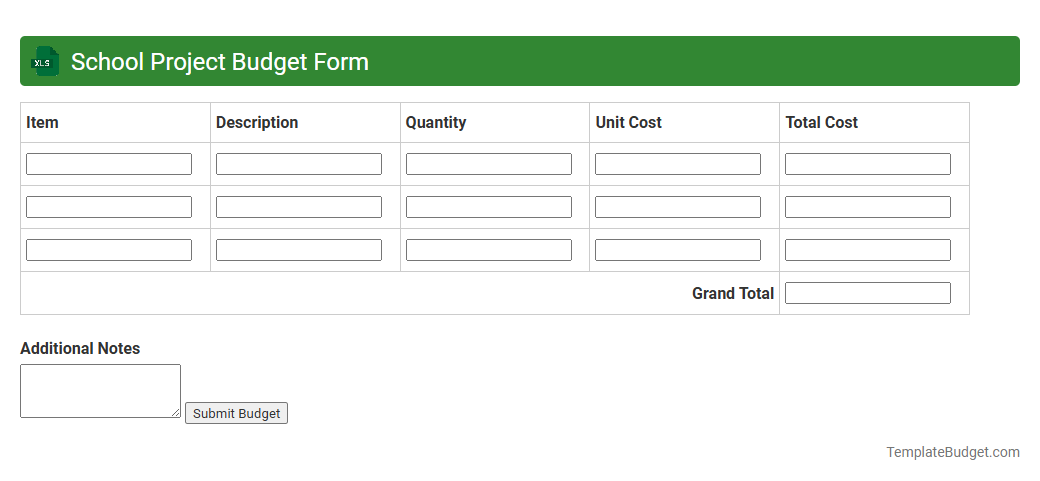 School Project Budget Form