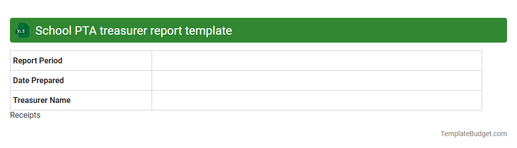 School PTA treasurer report template