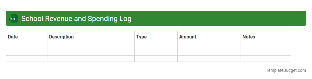 School Revenue and Spending Log