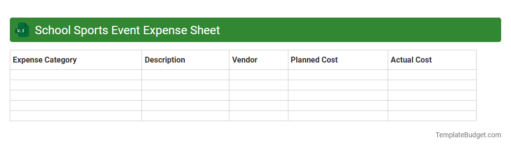 School Sports Event Expense Sheet
