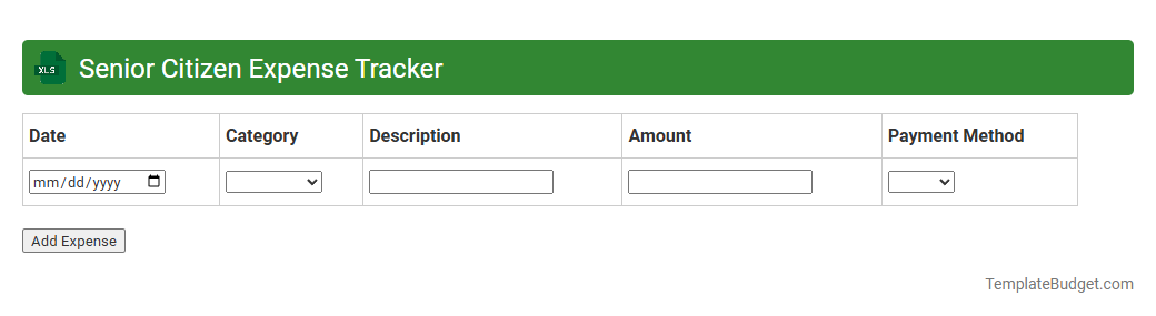 Senior Citizen Expense Tracker