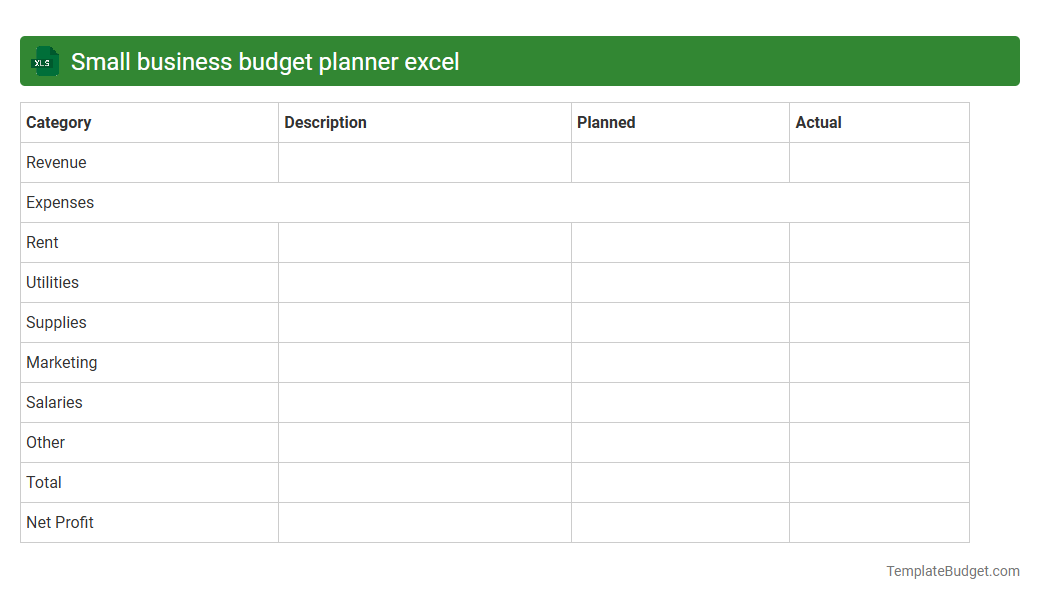 Small business budget planner excel