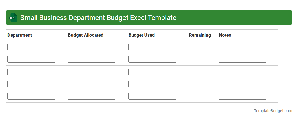 Small Business Department Budget Excel Template