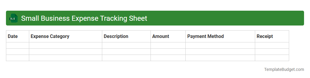 Small Business Expense Tracking Sheet