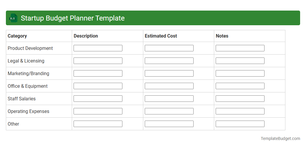 Startup Budget Planner Template