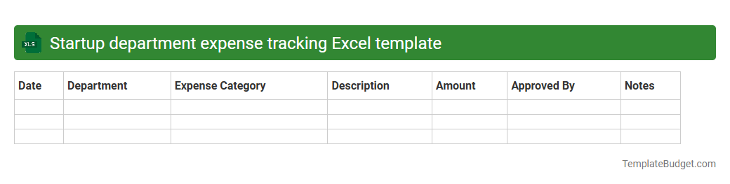 Startup department expense tracking Excel template