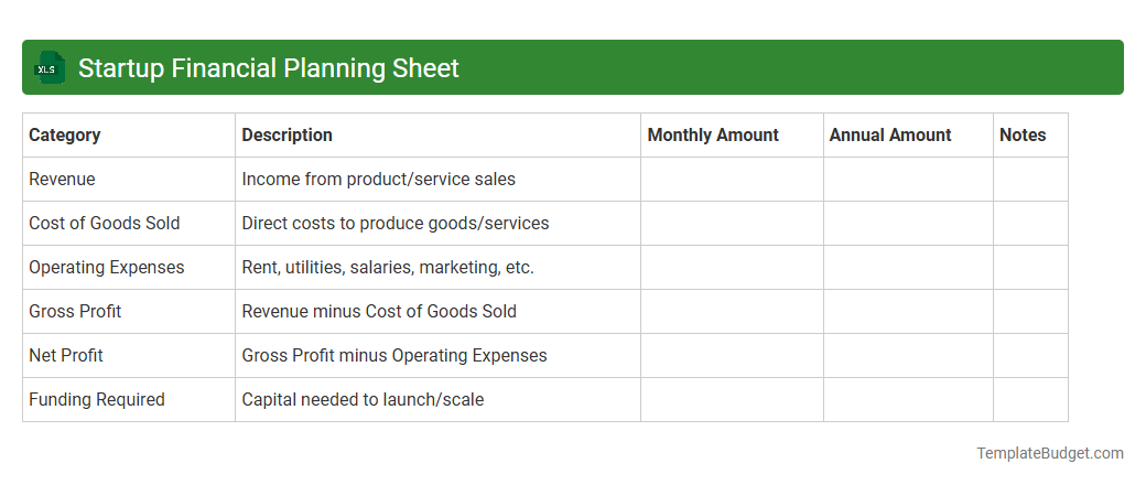 Startup Financial Planning Sheet