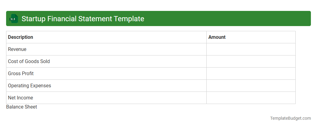 Startup Financial Statement Template