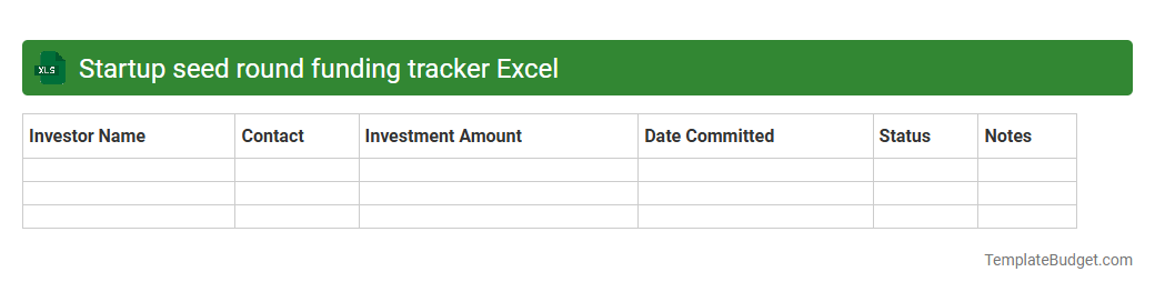 Startup seed round funding tracker Excel