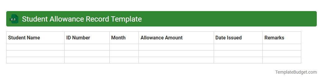 Student Allowance Record Template