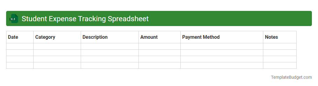 Student Expense Tracking Spreadsheet