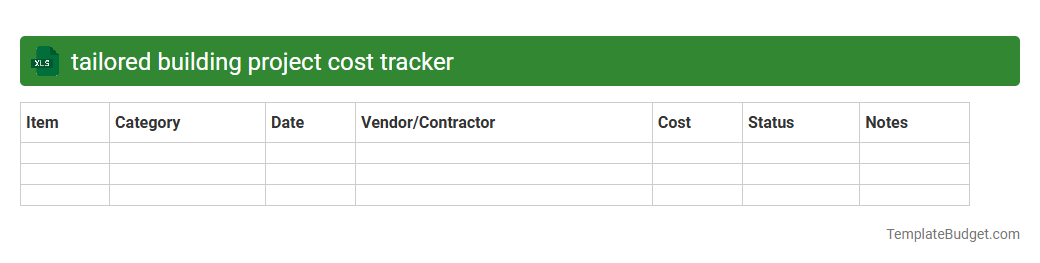 tailored building project cost tracker