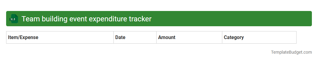 Team building event expenditure tracker