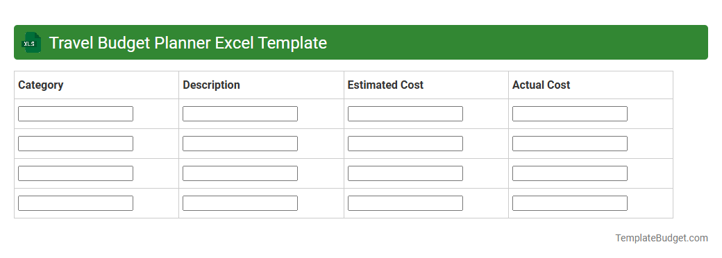 Travel Budget Planner Excel Template