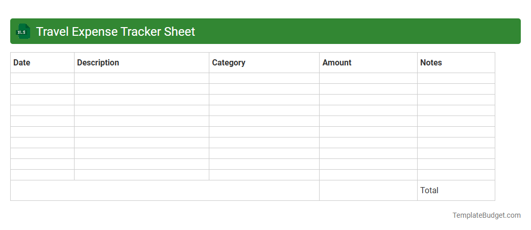 Travel Expense Tracker Sheet