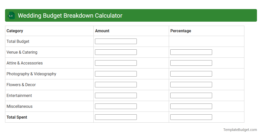 Wedding Budget Breakdown Calculator