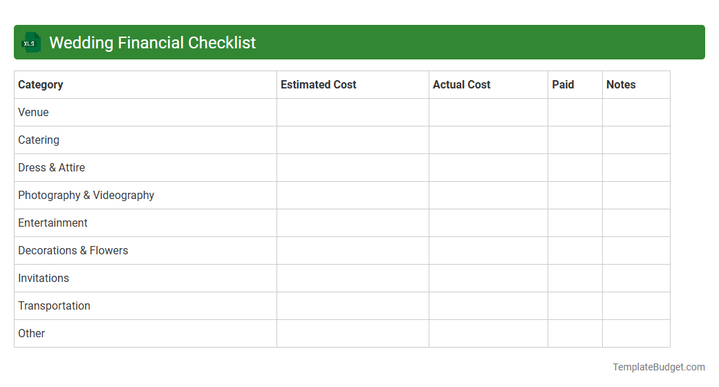 Wedding Financial Checklist