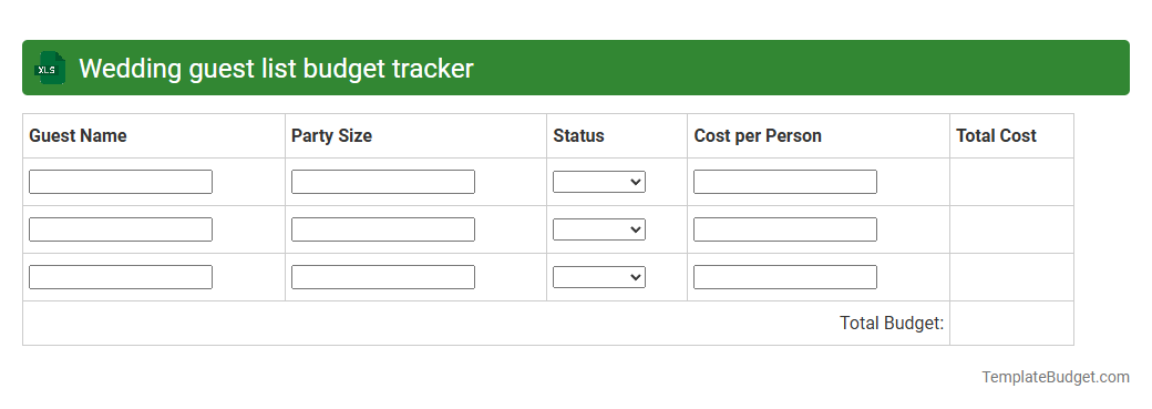 Wedding guest list budget tracker