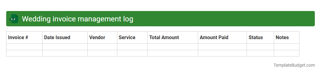 Wedding invoice management log