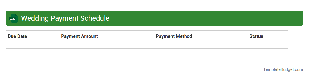 Wedding Payment Schedule