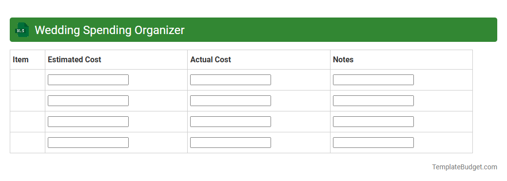 Wedding Spending Organizer