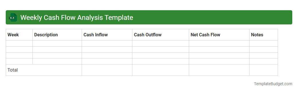Weekly Cash Flow Analysis Template
