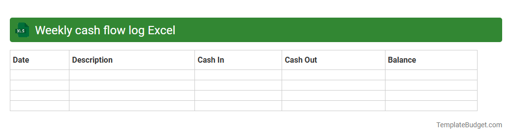 Weekly cash flow log Excel