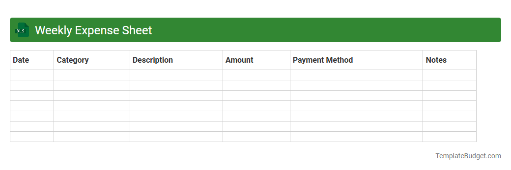Weekly Expense Sheet