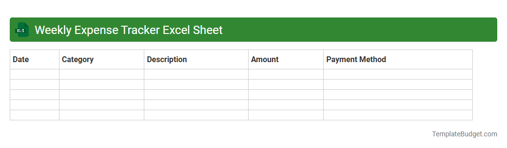 Weekly Expense Tracker Excel Sheet