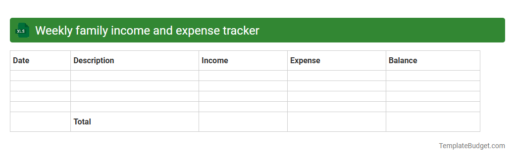 Weekly family income and expense tracker