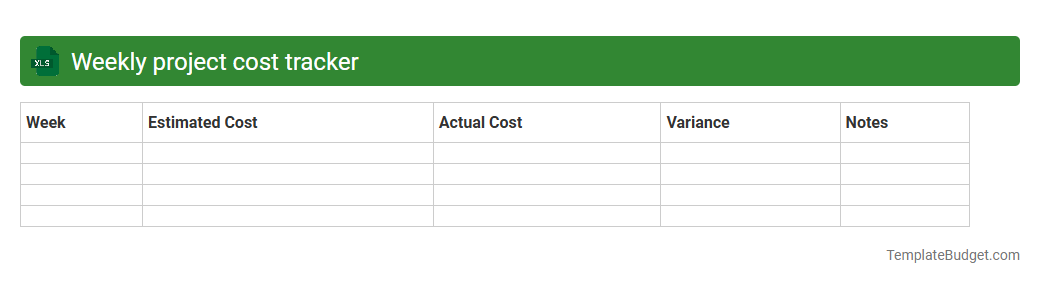 Weekly project cost tracker
