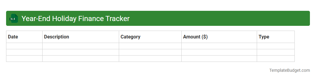 Year-End Holiday Finance Tracker