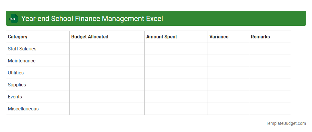 Year-end School Finance Management Excel