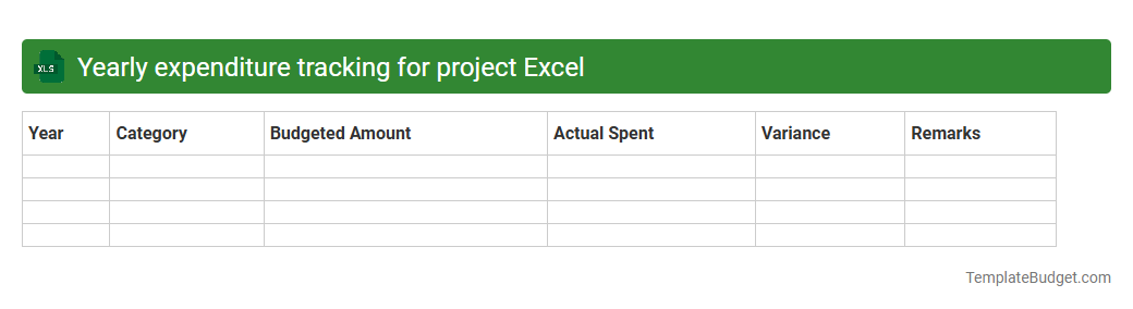 Yearly expenditure tracking for project Excel