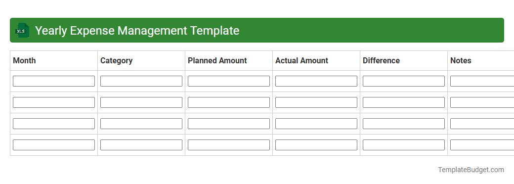 Yearly Expense Management Template