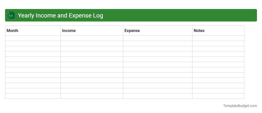 Yearly Income and Expense Log