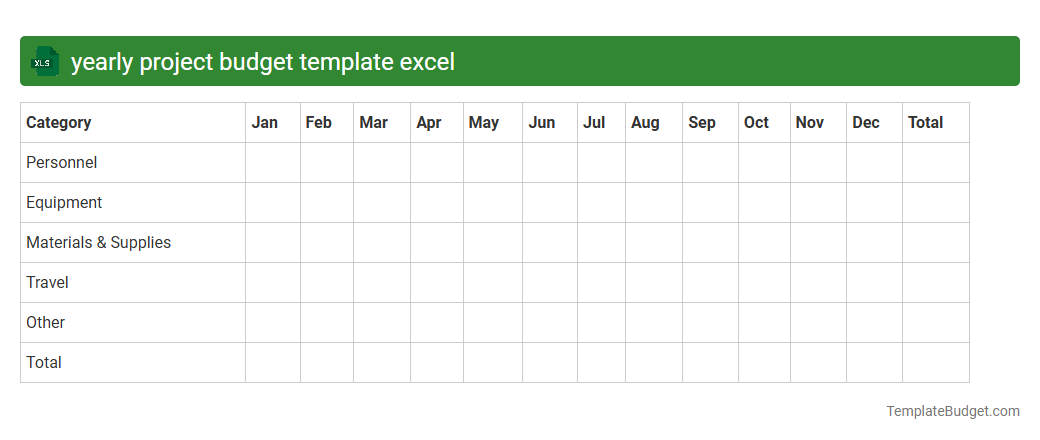 yearly project budget template excel