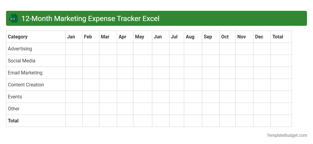12-Month Marketing Expense Tracker Excel