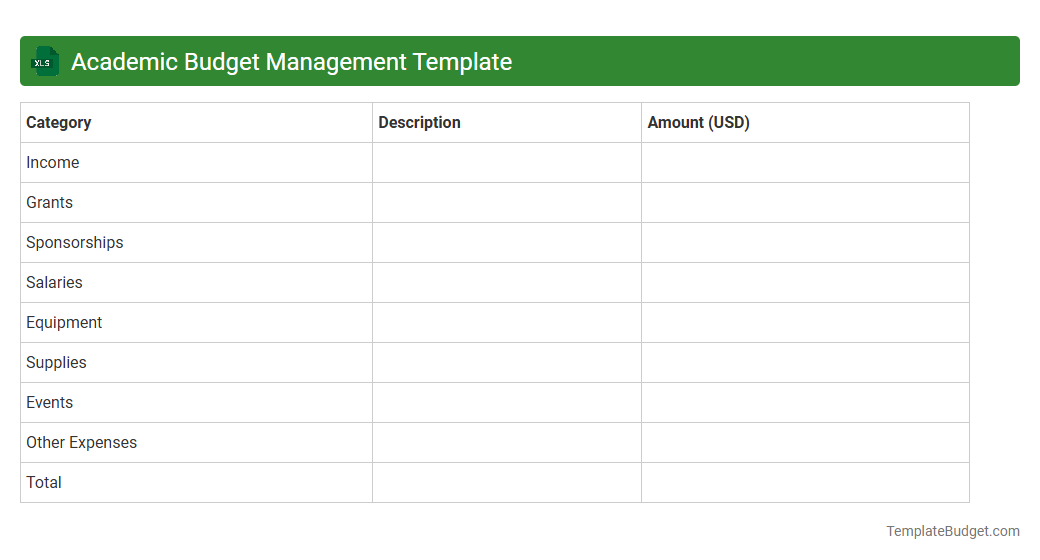 Academic Budget Management Template