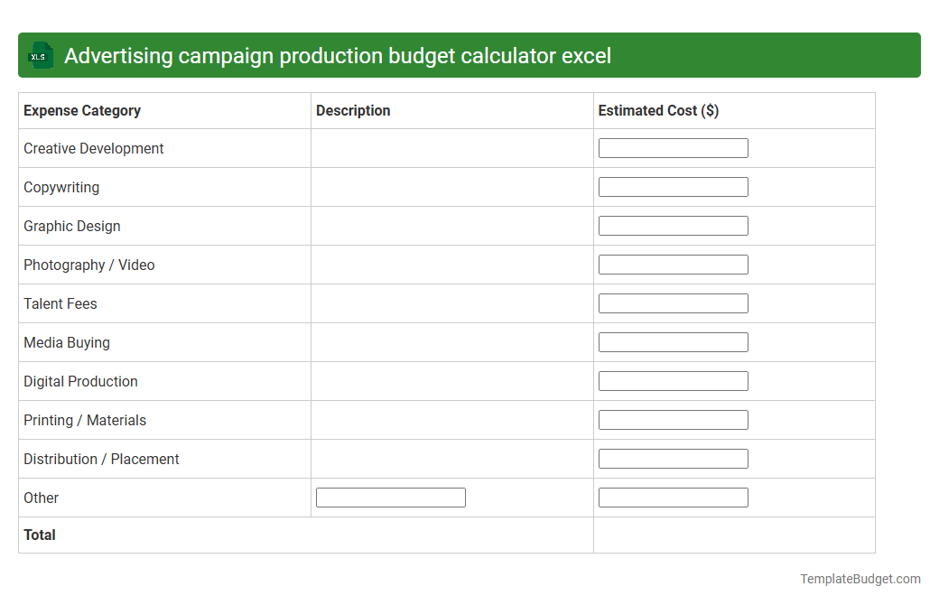 Advertising campaign production budget calculator excel
