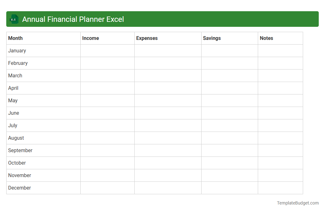 Annual Financial Planner Excel